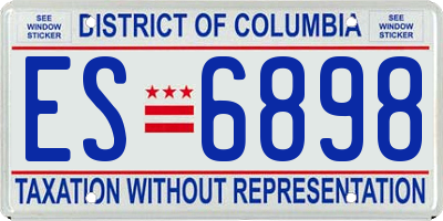 DC license plate ES6898