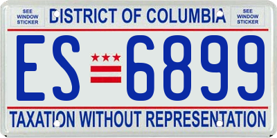 DC license plate ES6899