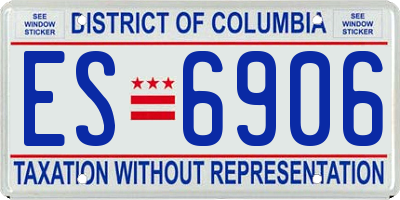 DC license plate ES6906