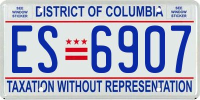 DC license plate ES6907