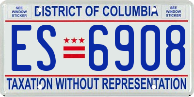 DC license plate ES6908