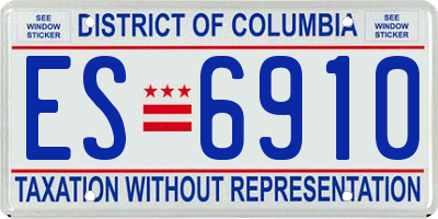 DC license plate ES6910