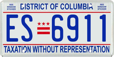 DC license plate ES6911