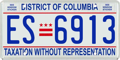 DC license plate ES6913