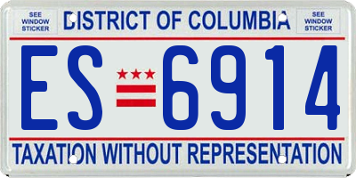 DC license plate ES6914