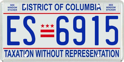 DC license plate ES6915