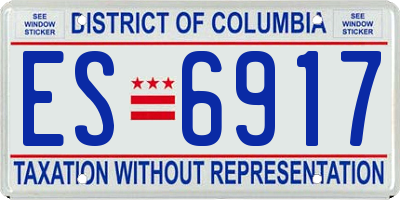 DC license plate ES6917