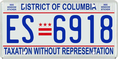 DC license plate ES6918