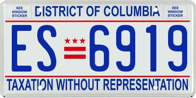 DC license plate ES6919