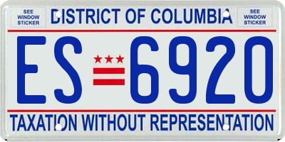 DC license plate ES6920
