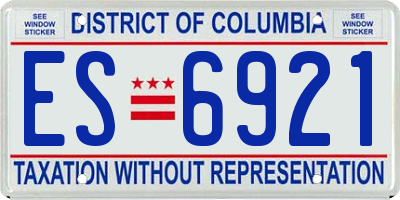 DC license plate ES6921