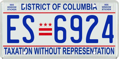 DC license plate ES6924