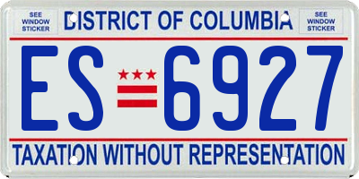 DC license plate ES6927
