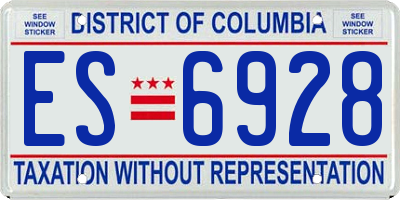DC license plate ES6928