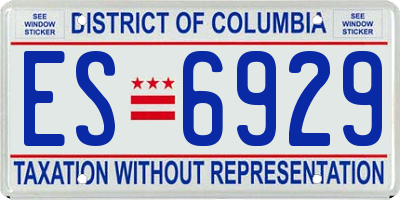 DC license plate ES6929
