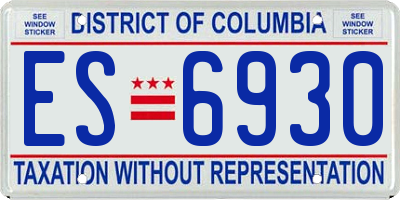 DC license plate ES6930