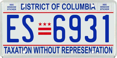 DC license plate ES6931