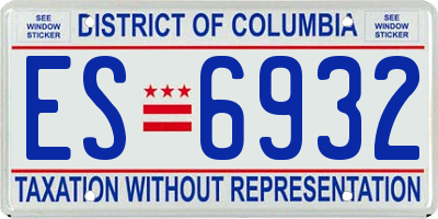 DC license plate ES6932