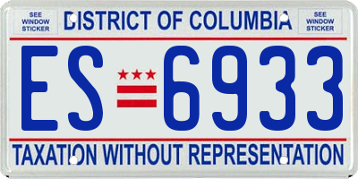 DC license plate ES6933