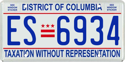 DC license plate ES6934
