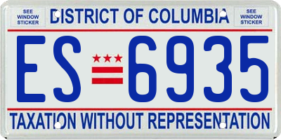 DC license plate ES6935
