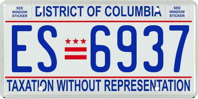 DC license plate ES6937