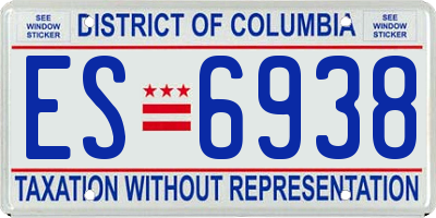 DC license plate ES6938