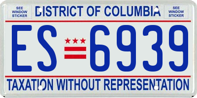 DC license plate ES6939