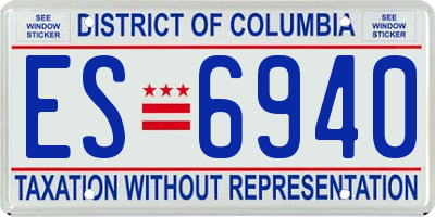 DC license plate ES6940