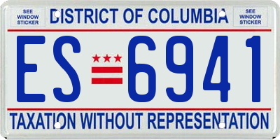 DC license plate ES6941