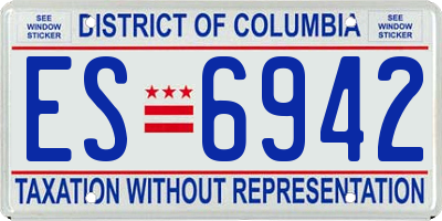 DC license plate ES6942