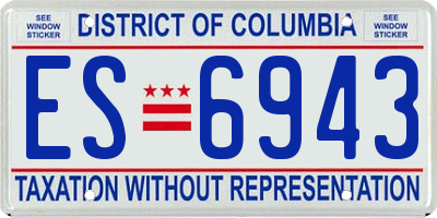 DC license plate ES6943