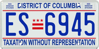 DC license plate ES6945