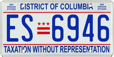 DC license plate ES6946