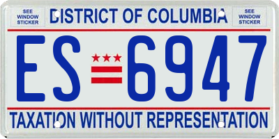 DC license plate ES6947