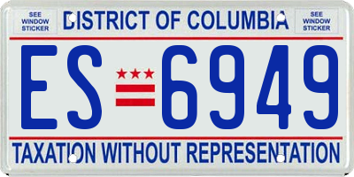 DC license plate ES6949