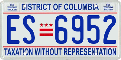 DC license plate ES6952