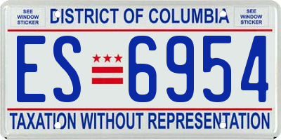 DC license plate ES6954