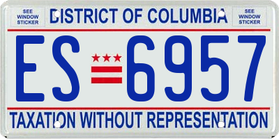 DC license plate ES6957