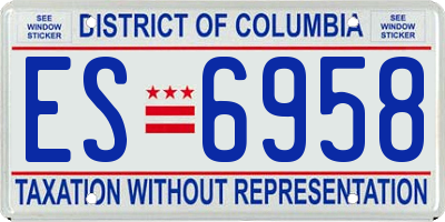 DC license plate ES6958