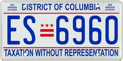 DC license plate ES6960