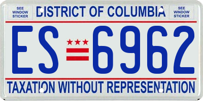 DC license plate ES6962