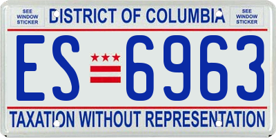 DC license plate ES6963
