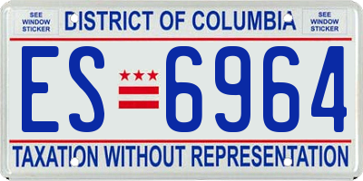 DC license plate ES6964