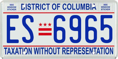 DC license plate ES6965