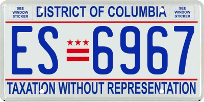 DC license plate ES6967