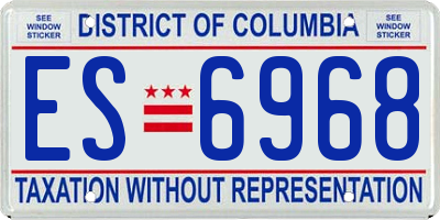 DC license plate ES6968
