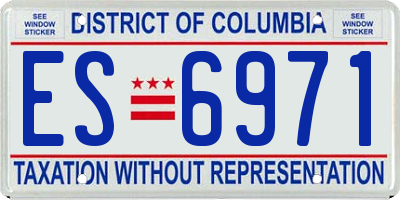 DC license plate ES6971