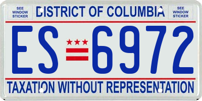 DC license plate ES6972