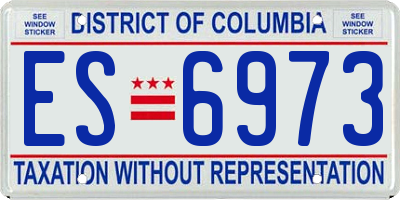 DC license plate ES6973
